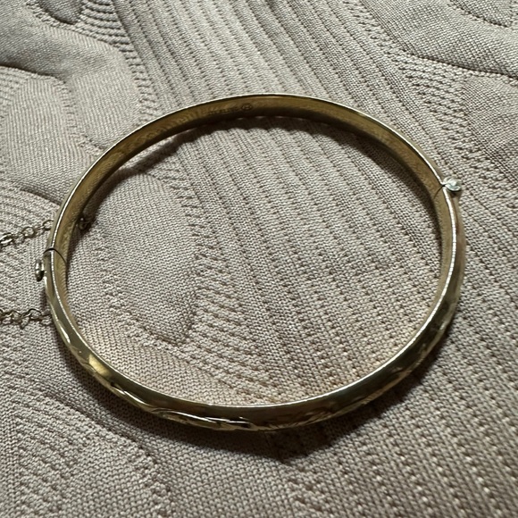 Vintage Gold tone Bangle Bracelet Silver 925 - Picture 4 of 12